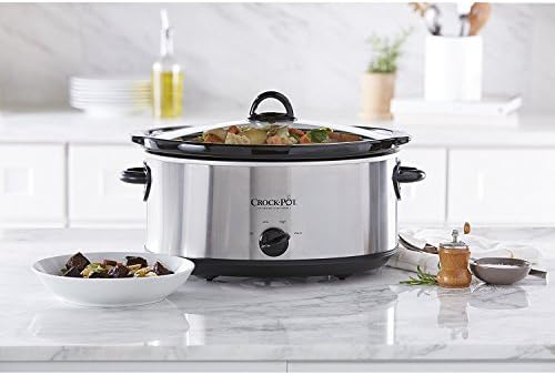 Crock-Pot 7 Quart Oval Manual Slow Cooker – Stainless Steel T7KI