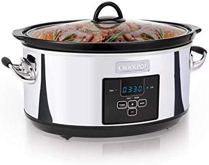 Crock-Pot 7 Quart Programmable Slow Cooker – Polished Platinum 8RGQ