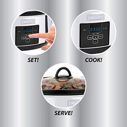 Crock-Pot 7 Quart Programmable Slow Cooker – Polished Platinum 8RGQ