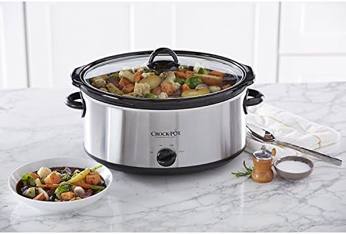 Crock-Pot 7 Quart Oval Manual Slow Cooker – Stainless Steel T7KI