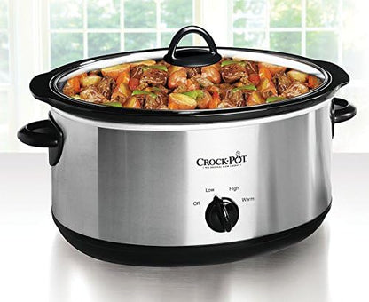 Crock-Pot 7 Quart Oval Manual Slow Cooker – Stainless Steel T7KI