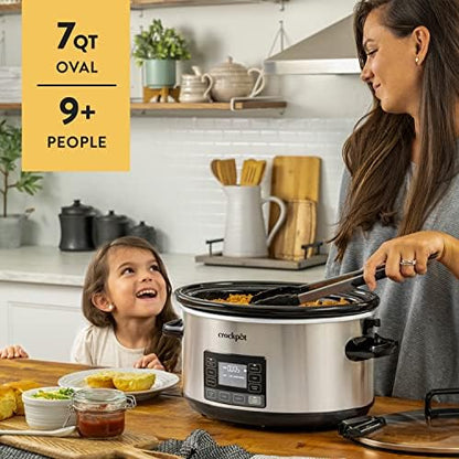 Crock-Pot 7 Quart Portable Programmable Slow Cooker with Timer L5VY
