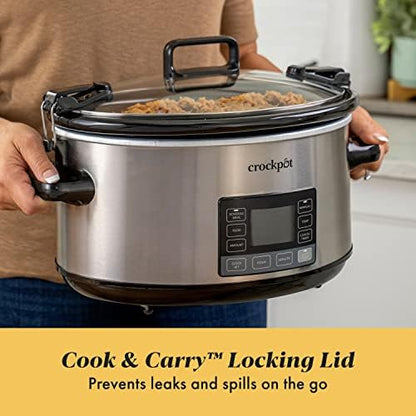 Crock-Pot 7 Quart Portable Programmable Slow Cooker with Timer L5VY