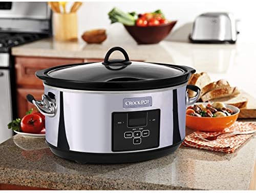 Crock-Pot 7 Quart Programmable Slow Cooker – Polished Platinum 8RGQ