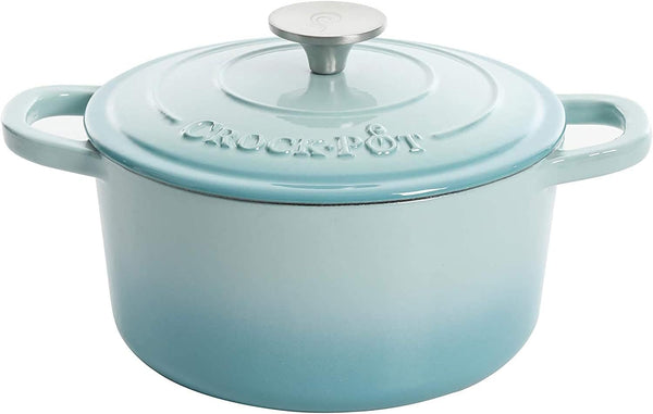Crock-Pot 3 Quart Enameled Cast Iron Dutch Oven – Aqua 9NT4