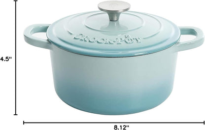 Crock-Pot 3 Quart Enameled Cast Iron Dutch Oven – Aqua 9NT4