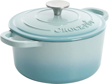 Crock-Pot 3 Quart Enameled Cast Iron Dutch Oven – Aqua 9NT4